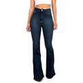 HUMMHUANJ Prime of Deals Women Clothing Flared Jeans y2k Womens Stretch Flare Jeans high Waisted Bell Bottom Tummy Control Button Curvy Denim Pants Boot Leg Jeans for Women Super high Waisted Jeans