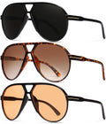 GFUIARA Oversized Aviator Sunglasses for Women Men Retro 70s Shield Sun Glasses UV400 Protection