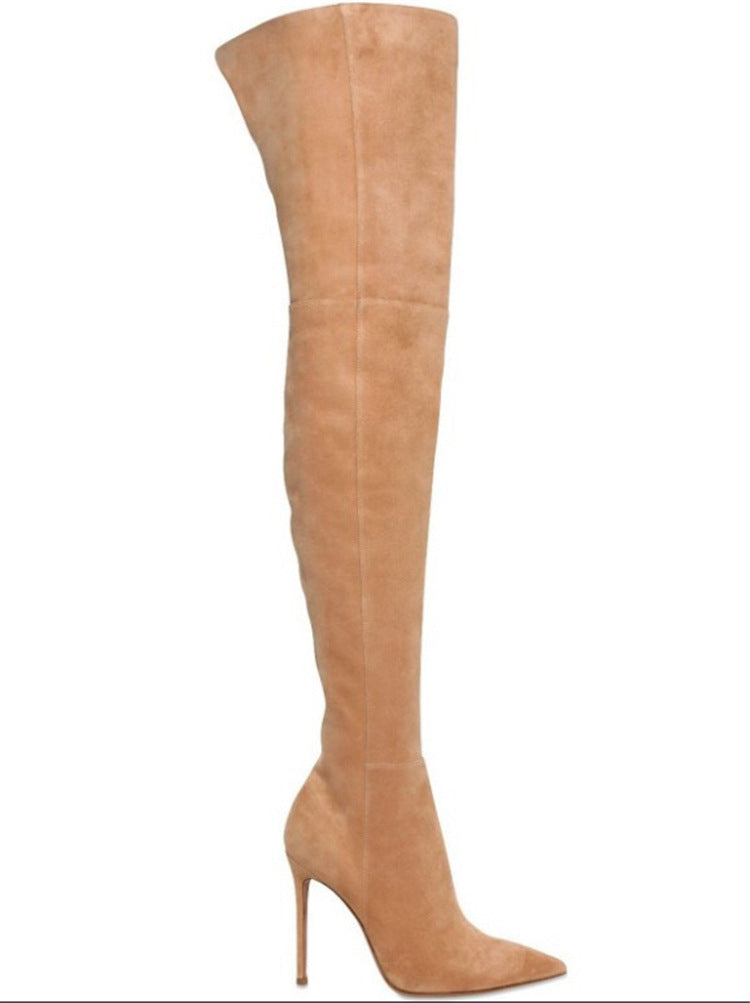 Faux Fur Martin Boots with Rubber Pointed Stiletto Heel