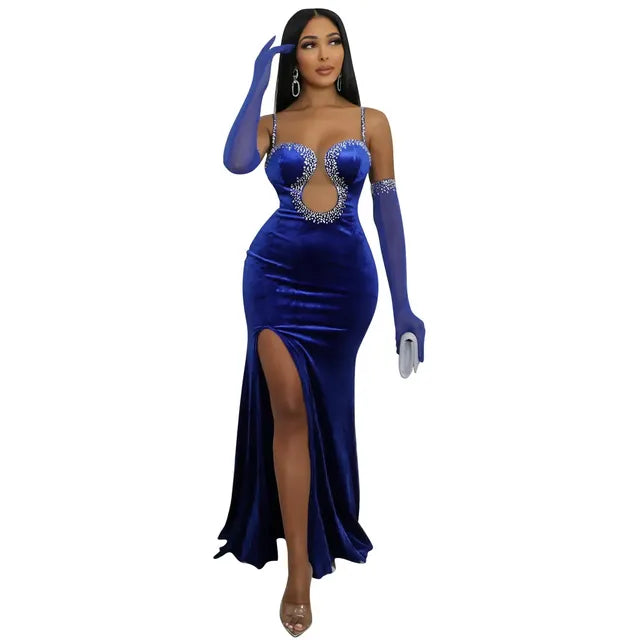 Autumn Sexy Diamond Evening Dress for Women