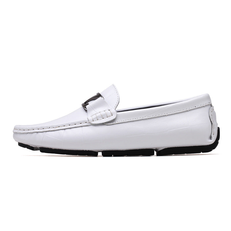 Men's Genuine Leather Loafers with Z Buckle Design