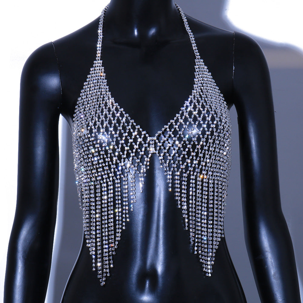 Luxury Rhinestone Tassel Body Chain for Women