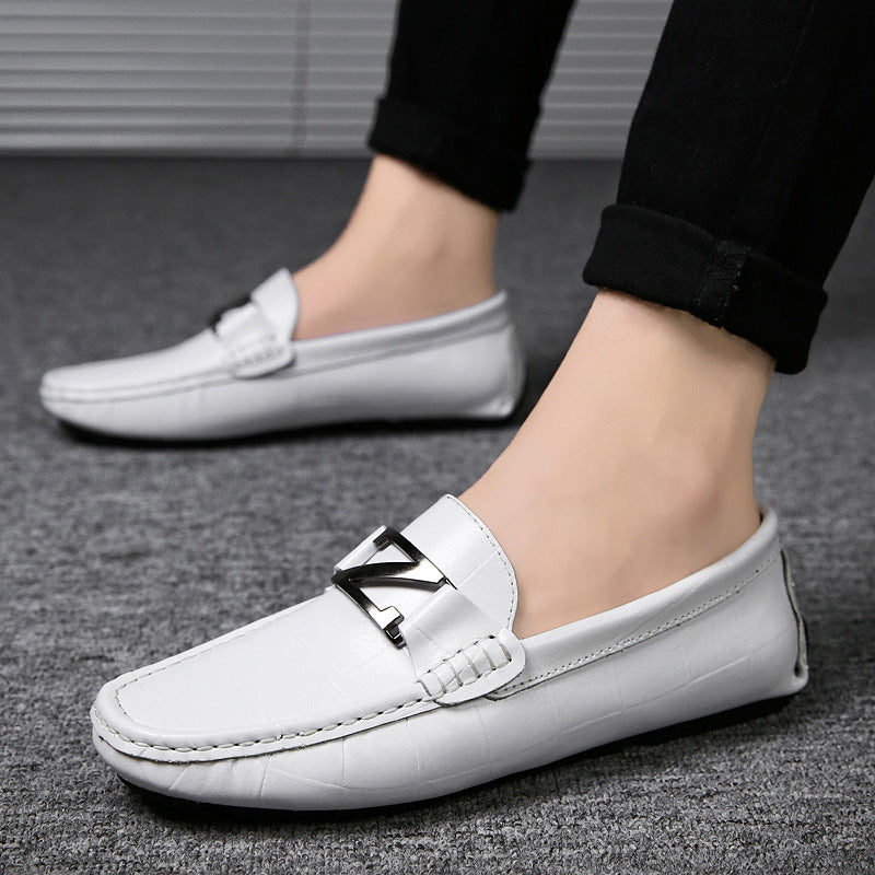 Men's Genuine Leather Loafers with Z Buckle Design