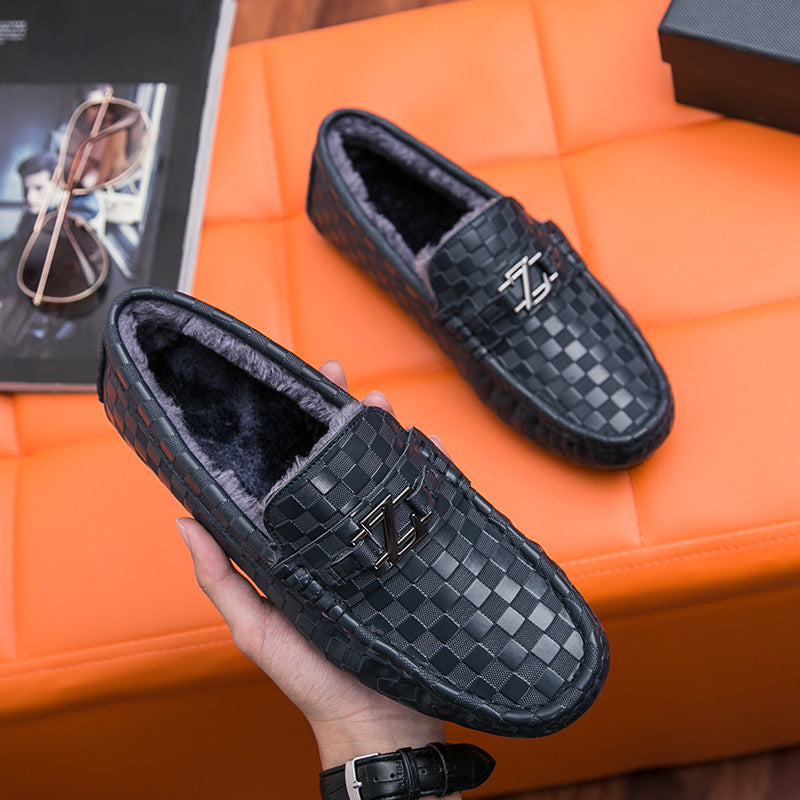 Men's Genuine Leather Loafers with Z Buckle Design