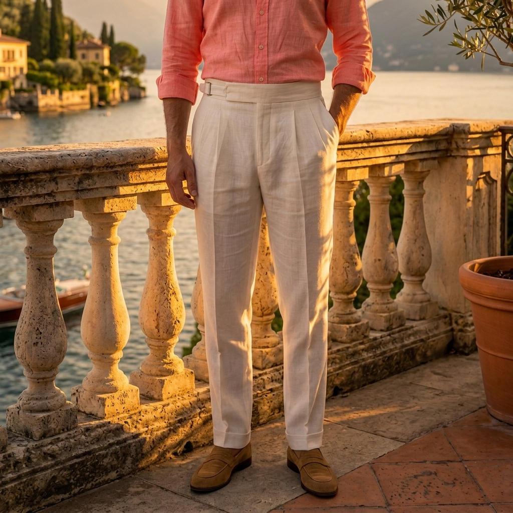 The Alba Estate Trousers  — White