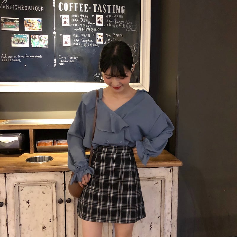 High Waist A-line Bag Hip Skirt for Students