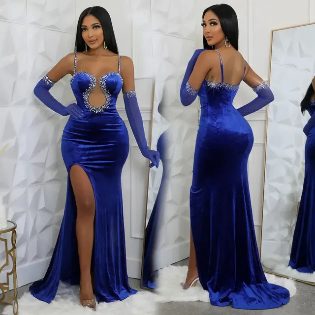 Autumn Sexy Diamond Evening Dress for Women