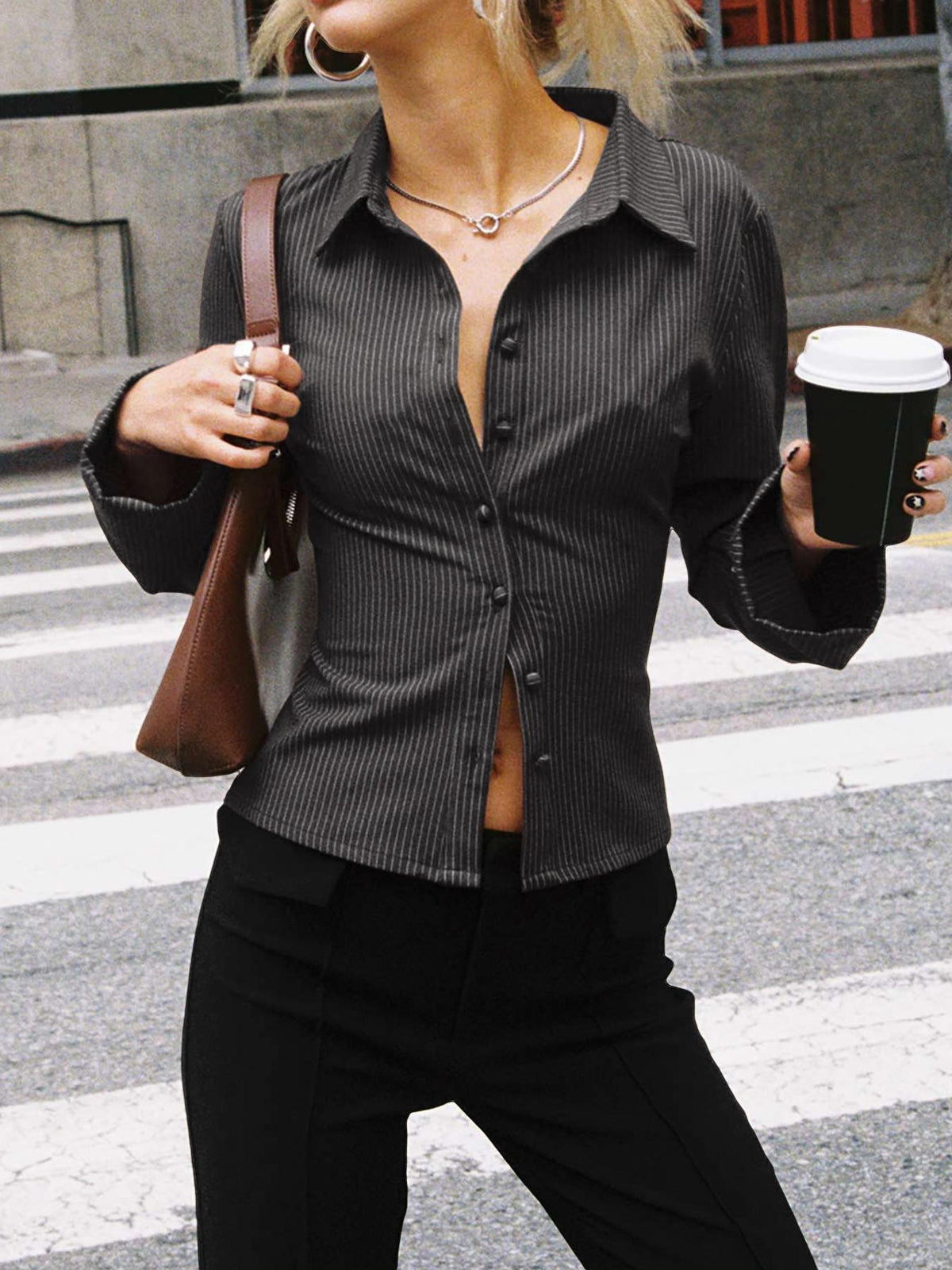 Striped Cardigan Shirt