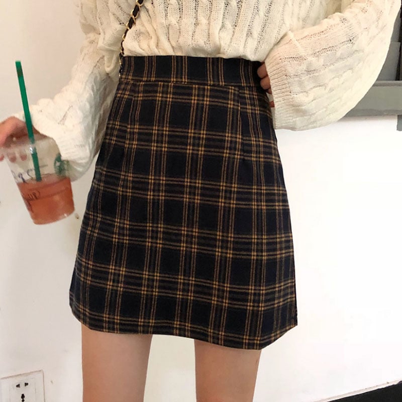 High Waist A-line Bag Hip Skirt for Students