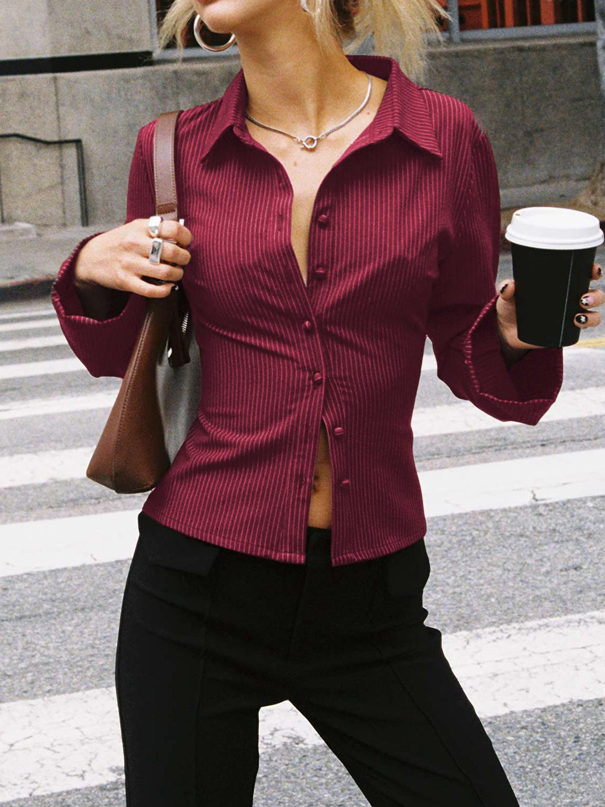 Striped Cardigan Shirt