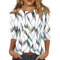 Womens Fall Fashion 2024 Women Clothing Shirts for Dressy Casual Long Sleeve Crewneck Floral Print Graphic Tees Tops Blusas De Mujer Elegantes Summer (Blue1，3XL)